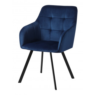 Кресло поворотное Мони, Confetti blue/черный